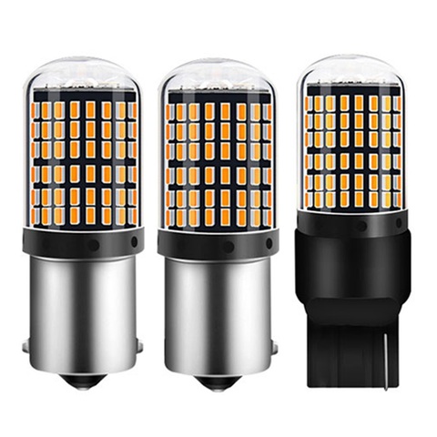 1PC T20 7440 W21W LED Bulbs 3014 144smd led CanBus No Error 1156 BA15S P21W  BAU15S PY21W led lamp For Turn Signal Light No Flash - Price history &  Review