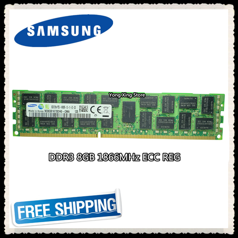 Samsung server memory DDR3 8GB 16GB 1866MHz ECC REG DDR3  PC3-14900R Register DIMM RAM 14900 8G 2RX4 X58 X79 ► Photo 1/2