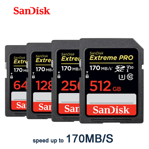 NEW SanDisk SD Card Extreme Pro 170MB/S SDHC/SDXC Memory Card  32GB 64GB 128GB 256GB C10 U3 V30 UHS-I 4K UHD Camera Card ► Photo 1/6