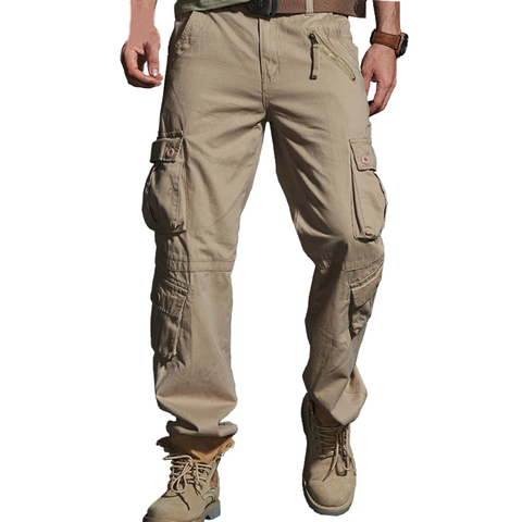 2022 Spring Hot Tactical Mens Cargo Pants Cotton Casual Multi-Pocket Military Men Pants Pantalon Homme ABZ217 ► Photo 1/6