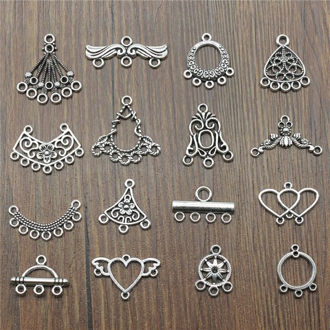 20pcs/lot Antique Silver Color Earrings Connection Charms Jewelry DIY Earrings Connector Charms For Earring Making ► Photo 1/2