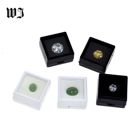 Wholesale Gemstones Diamonds Box Loose Diamond Jewelry Display Case Holder Gem Show Storage Container Box Plastic White & Black ► Photo 1/6
