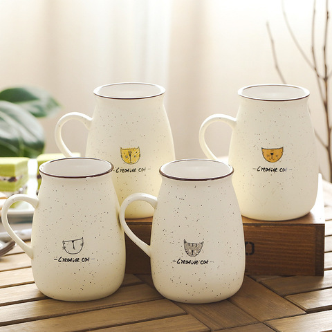 Buy Online 500ml Creative Kitten Mugs Unique Ceramic Tea Cups Mugs With Lid Spoon Cartoon Couple Coffee Mugs Milk Cup Wholesale Alitools