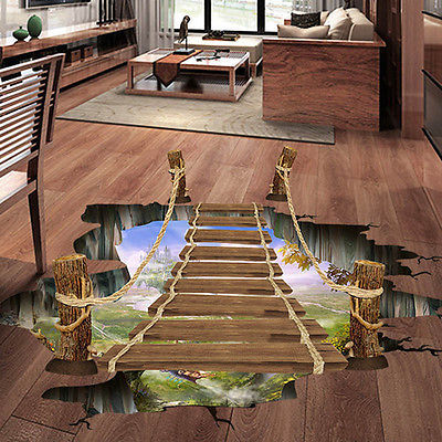 3D Wall Stickers Bridge Floor/Wall Sticker Removable Mural Decals Vinyl Art Living Room Decors ► Photo 1/5