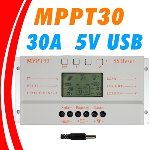 MPPT 30A LCD Solar Charge controller 12V 24V auto switch LCD display MPPT30 Solar charge controller MPPT 30 charger controller ► Photo 1/6