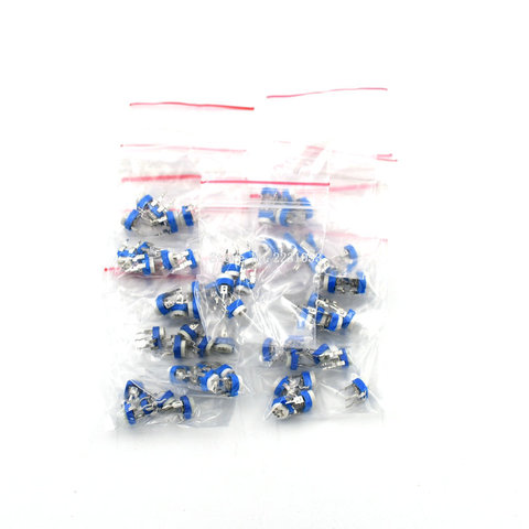 Trimming Potentiometer RM-065 top adjustment 100R-1M RM065 WH06-2 Variable Potentiometers Assorted Kit 13Type*5pcs=65PCS ► Photo 1/3