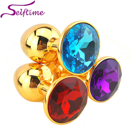 12 Colors,Metal Mini Anal Toys Butt Plug Size 75X28mm Booty Beads Stainless Steel+Crystal anal Jewelry Sex Toys,Sex products,034 ► Photo 1/6