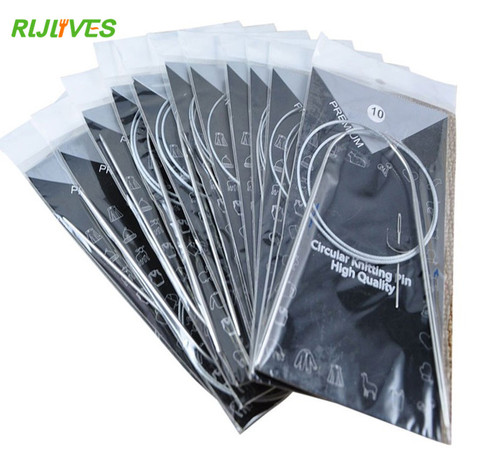 11pcs/set Stainless Steel Circular Knitting Needles Circular Knitting Pins  Crochet Weaving Pins Needlework Tools 43cm/65cm/80cm