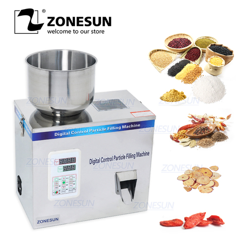 ZONESUN Tea Filling Machine 1-100g Tea Weighing Machine Grain Medicine Seed Fruit Salt Racking Packing Machine Powder Filler ► Photo 1/6
