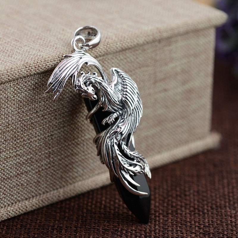 CLUCI Silver 925 Dragon Charms Pendant Jewelry for Women Real 925