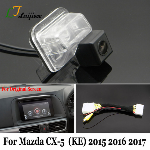 6V Backup Camera & 28 Pin Adapter Cable For Mazda CX-5 CX5 CX 5 2015 2016 2017 OEM Monitor Compatible Rearview Camera ► Photo 1/4