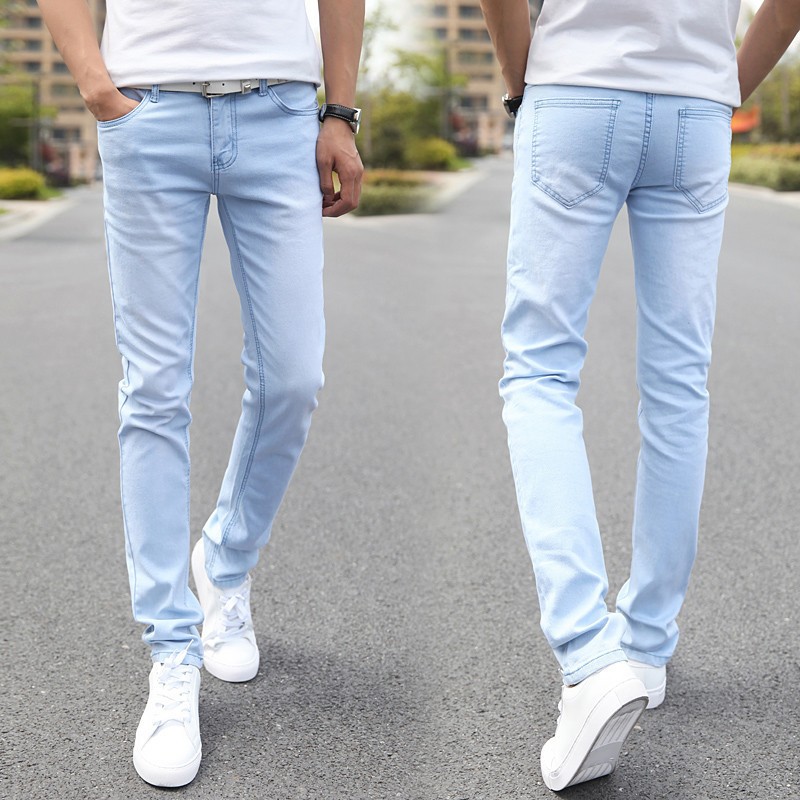 Mens Slim Fit Jeans Denim Designer Stretch Trousers Pants Skinny Jeans 