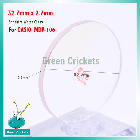 High Quality Sapphire Watch Glass Replacement Part 32.7mm x 2.7mm Sapphire Watch Glass for Casio MDV-106 ► Photo 1/2