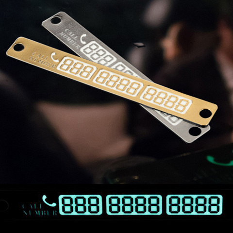 Car Styling Telephone Number Card Sticker 15x2cm Night Luminous Temporary Car Parking Card Plate Suckers Phone Number Card ► Photo 1/6