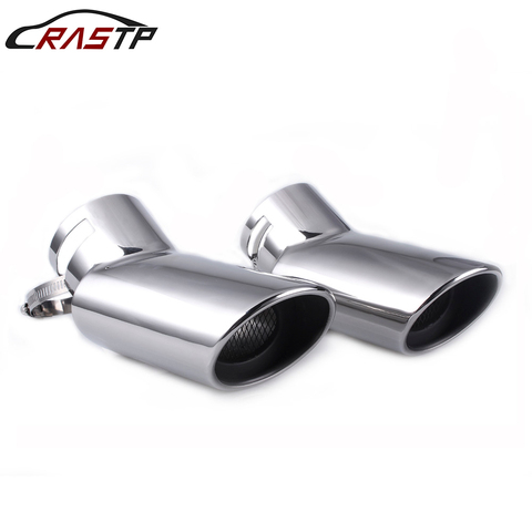 Dual Stainless Steel Exhaust Tail Pipe Tip Universal for Range Rover Vogue L322 (02-10) Diesel Sport (05-10) Diesel  RS-CR2025 ► Photo 1/6