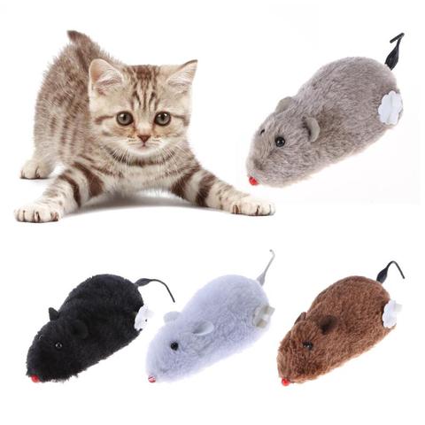 1PC Mouse Toy Clockwork Plush Mouse Toy for Cat Kitten Interactive Playing Toy Mechanical Motion Rat Pet Cat Products ► Photo 1/6