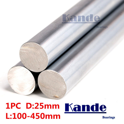 Kande Bearings 1pc d:25mm  3D printer rod shaft 25mm linear shaft 100mm chrome plated rod shaft CNC parts 100-450mm ► Photo 1/6