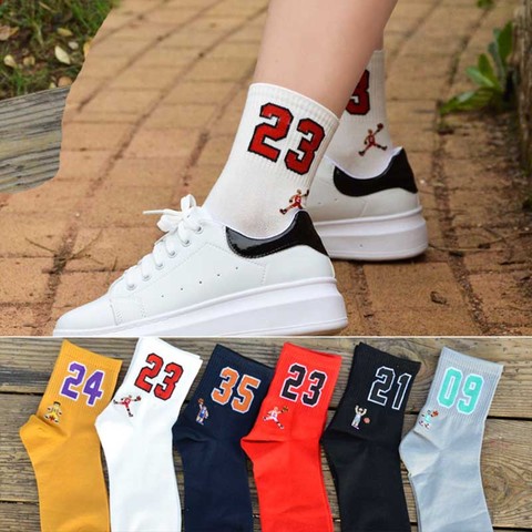 High Quality Fashion Men's Breathable Basketball Socks Elite Thick Sports Socks Unisex Harajukumen's happy Funny Embroider socks ► Photo 1/6