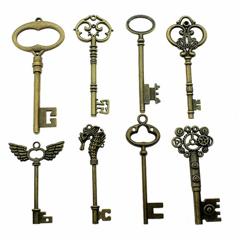 3pcs/lot Big Key Pendant Charms Antique Bronze Color Key Charms Jewelry Diy Vintage Key Charms For Bracelet Making ► Photo 1/1