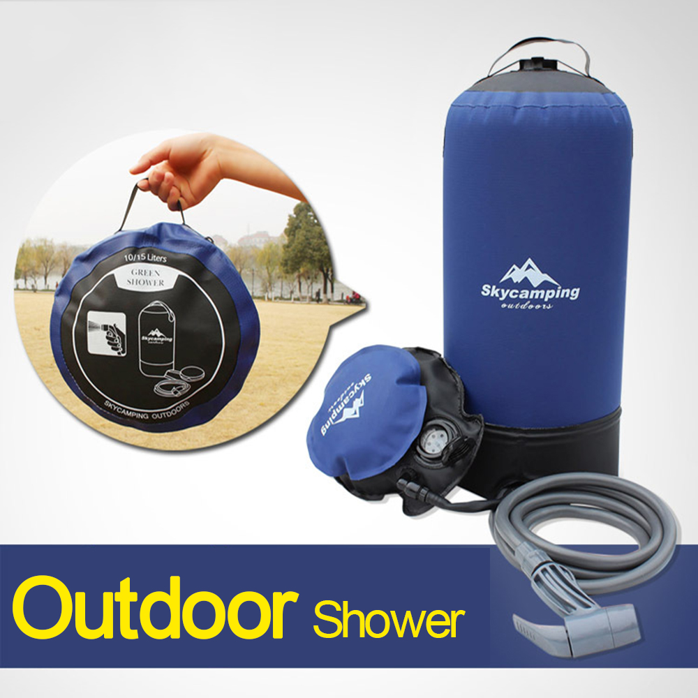 Outdoor Camping Shower Bag 12L Portable Hiking Travel Bath Foldable Water Pouch 