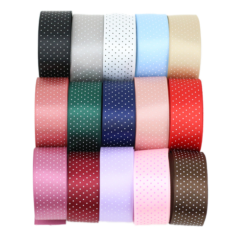 (10 yards/lot) Small Dots Printed Satin ribbon lovely series ribbons wholesale (25mm&40mm) ► Photo 1/6
