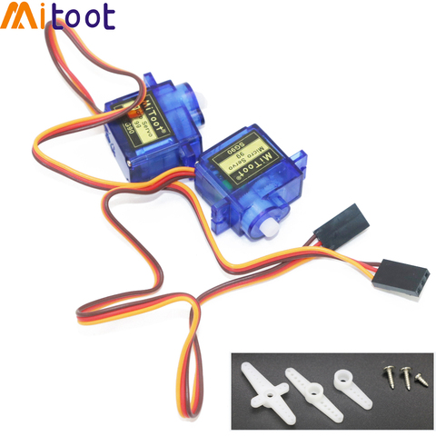 2pcs  Mitoot Rc Mini Micro 9g 1.6KG Servo SG90 for RC 250 450 Helicopter Airplane Car Boat For Arduino ► Photo 1/6