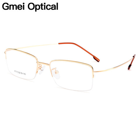 Gmei Optical Men Ultra-Light Semi-Rimless Memory Titanium Alloy Glasses Frames for Men Myopia Presbyopia Reading Spectacles Y879 ► Photo 1/1