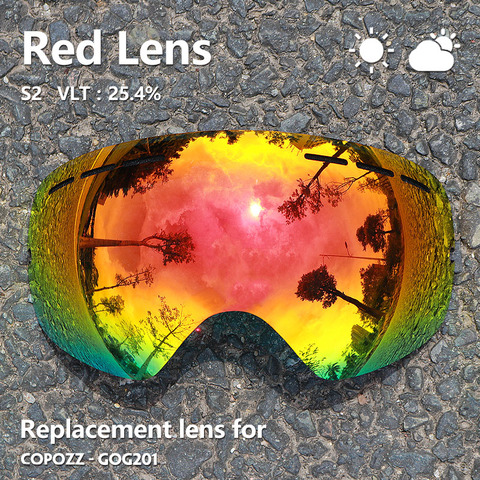 COPOZZ 201 lens Ski Goggles Lens For Anti-fog UV400 Big Spherical Ski Glasses Snow Goggles Eyewear Lenses Replacement(Lens Only) ► Photo 1/6