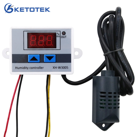 Digital Humidity Moisture Controller Humidity Control Switch Hygrometer Controller Hygrostat 110-220V 12V 24V Humidity sensor ► Photo 1/6