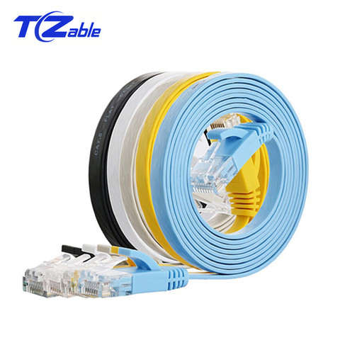 CAT6 RJ45 Flat Ethernet Cable Twisted Pair 1m 2m 3m 10m 20m Computer Network Cable Cat6 For ADSL HUB Camera Router ATM UTP Cable ► Photo 1/6