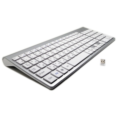 101 Keys Ultra-Thin Russian Keyboard 2.4GHz Wireless Mute Keyboard Teclado Gamer for Mac Win XP 7 10 Android TV Box ► Photo 1/6