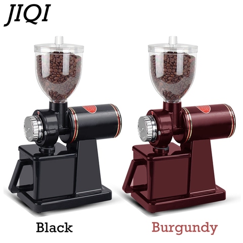 JIQI Electric Coffee grinder Coffee mill Bean grinder machine flat burrs Grinding machine 220V/110V Red/Black EU US ► Photo 1/4