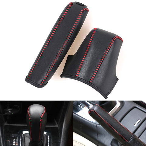Car Interior Leather Gear Shift Knob Cover Handbrake Sleeve Collars For Mazda 3 Axela Atenza CX-5 CX-4 CX-3 Car-covers ► Photo 1/6