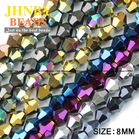 JHNBY Double Bicone Austrian crystals 8mm 30pcs plating loose beads ball for bracelet necklace Jewelry accessories Making DIY ► Photo 1/4
