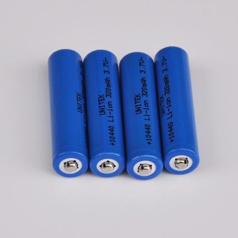4PCS 3.7V Rechargeable lithium ion battery 10440 ICR10440 320mah AAA size li-ion cell for LED flashlight torch toys ► Photo 1/1