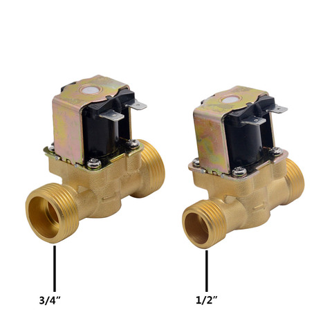 Electric Solenoid Magnetic Valve Normally Closed Brass For Water Control DC 24V 3/4inch DC 24V 1/2inch AC 220V 1/2inch 3 Type ► Photo 1/5