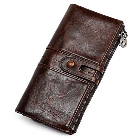 Men Purses Long Zipper Genuine Leather Male Clutch Bags With Cellphone Holder High Quality Card Holder Wallet ► Photo 1/6