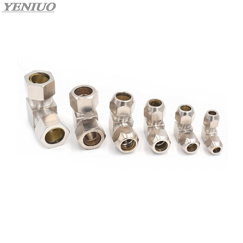 Pneumatic oil Pipe Fitting 4 6 8 10 12 14 16mm Pipe OD Elbow 90 Degrees Brass Compression Tube Pipe Fittings Connector ► Photo 1/3