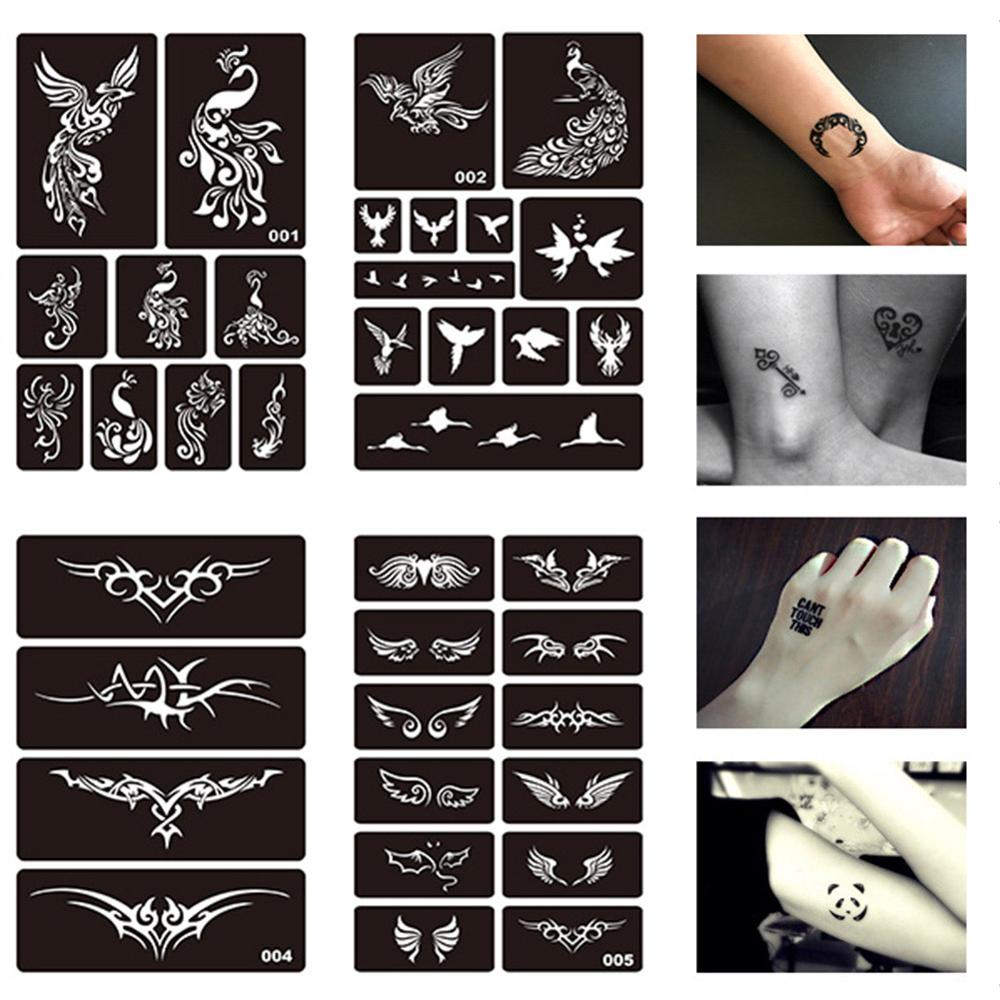Buy Online 1 Sheet Hollow Flower Henna Body Paint Tattoo Stencil Temporary Diy Drawing Template Arm Back Finger Art Alitools
