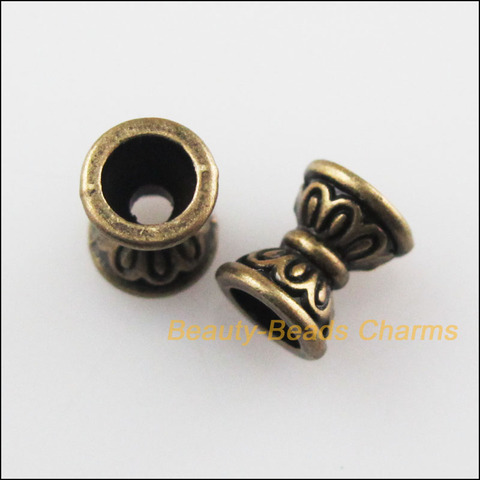 New 40Pcs Antiqued Bronze Tone Flower Cone Spacer Beads Charms 6.5mm ► Photo 1/4