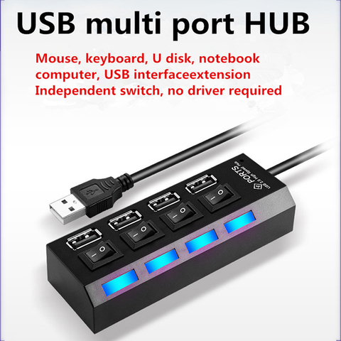USB Hub 2.0 Multi USB 2.0 Hub High Speed LED 4 / 7 Ports USB Splitter For PC  Computer Accessories Laptop With ON/OF - Price history & Review, AliExpress Seller - FSU Official Store
