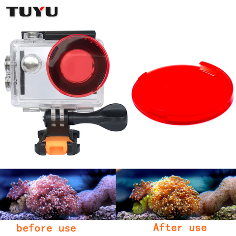 EKEN H9 Red Diving Filter for h9 h9r h8r v8s h3r w9s w9 Camera Waterproof Case Red Filter Lens Cap For EKEN camera Accessories ► Photo 1/6