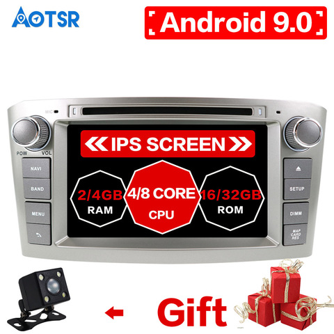 2 din radio Android 10.0 4+32GB Car DVD Player For Toyota Avensis 2002-2008 T250 Head Unit Multimedia Stereo free map 8core DSP ► Photo 1/1