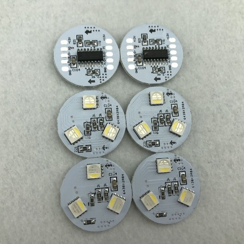 DC12V RGBW DMX512(UCS512 chip);5050 SMD addressable pixel PCBA,3 piece of 5050 SMD LED;0.72W;26mm diameter round type ► Photo 1/1