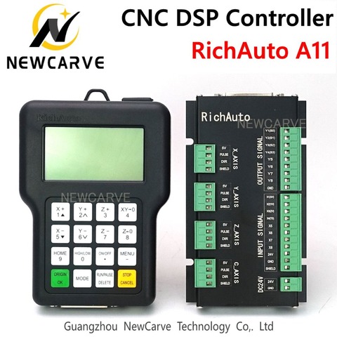 CNC Controller RichAuto DSP A11 A11S A11E 3 Axis USB Controller Remote for CNC Router Control System Manual NEWCARVE ► Photo 1/6