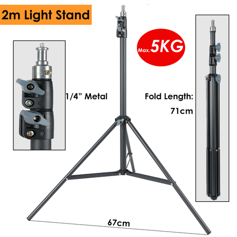 Heavy Duty Metal 2m Light Stand Max Load 5KG Tripod for Photo Studio Softbox Video Flash Reflector Lighting Background Stand ► Photo 1/6