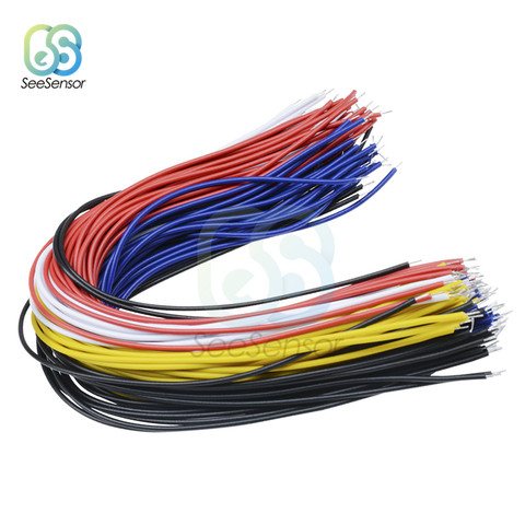 100pcs/lot Two Ends Tin-Plated Breadboard Jumper Cable Wire 20cm 26AWG Colors Flexible ► Photo 1/6