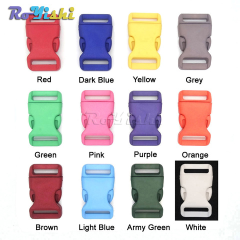 12pcs/pack 3/4''(20mm) Plastic Colorful Contoured Side Release Buckles For Paracord Bracelets/Backback ► Photo 1/6