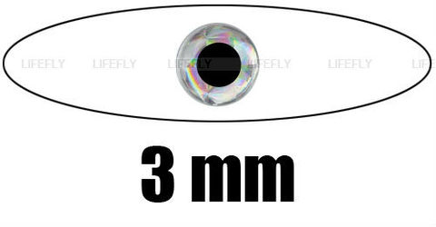 3mm 3D Silver / Wholesale 1300 Soft Molded 3D Holographic Fish Eyes, Fly, Jig, Lure ► Photo 1/1