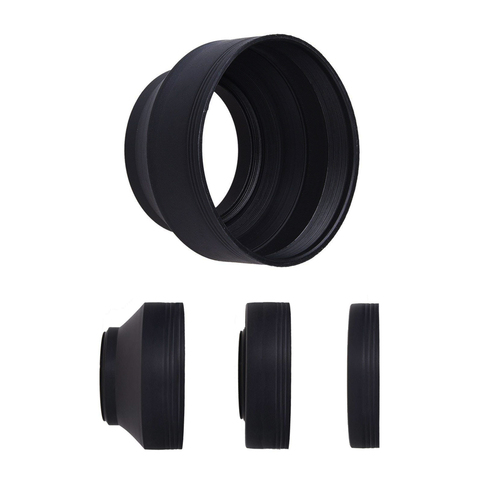 Rubber Camera Lens Hood 49mm 52mm 55mm 58mm 62mm 67mm 72mm 77mm 82mm Wide angle Standard Telephoto for Nikon Canon DSLR ► Photo 1/1